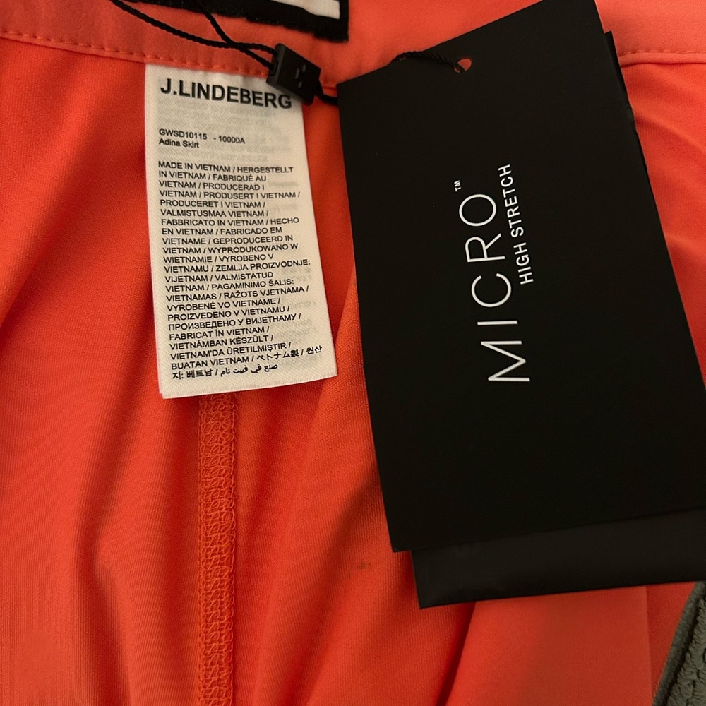 J.Lindeberg Coral-Red Pleated Mini Skirt - Picture 12 of 16